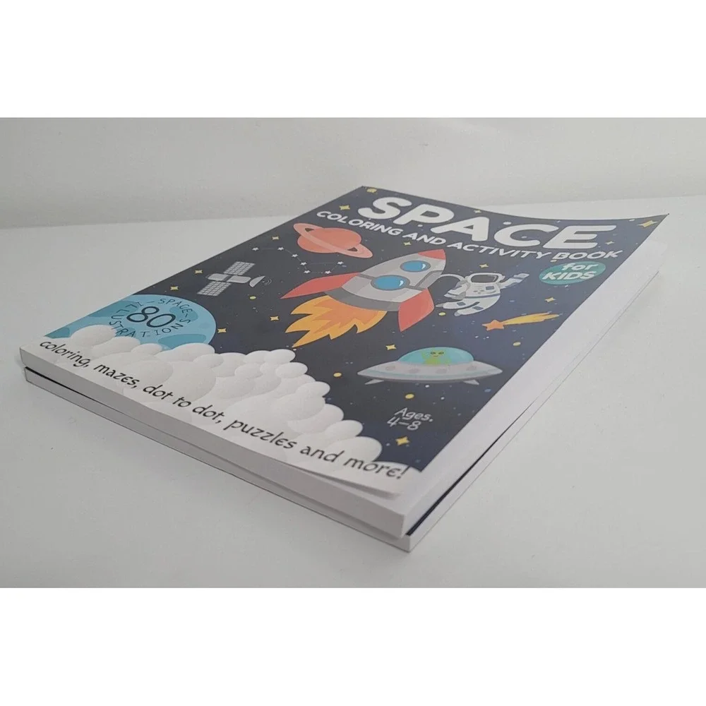 Space Coloring and Activity Book for Kids and Sketch Pad for Drawing NEW Puzzles